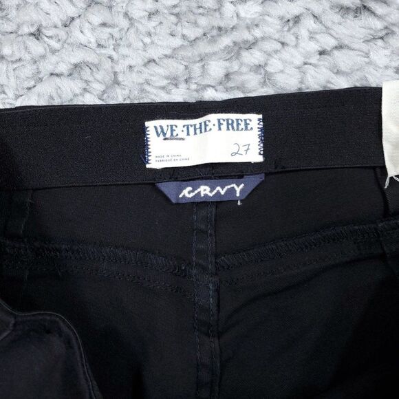 Free People CRVY Last Dance Low Rise Flare Jeans Black Size 27 Curvy Pull On - Picture 5 of 9